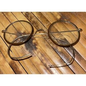 Antique Shuron Torty Celluloid Rim Eyeglasses Round Windsor Frames